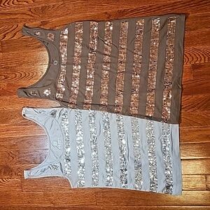 (3) Old Navy Sequin Tank Tops size Medium